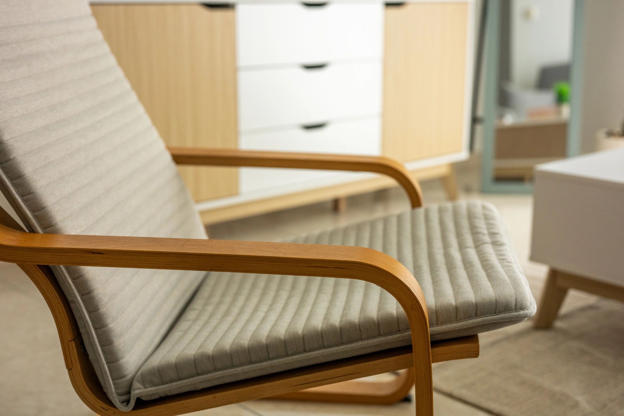 Soft, modern therapy office interior
